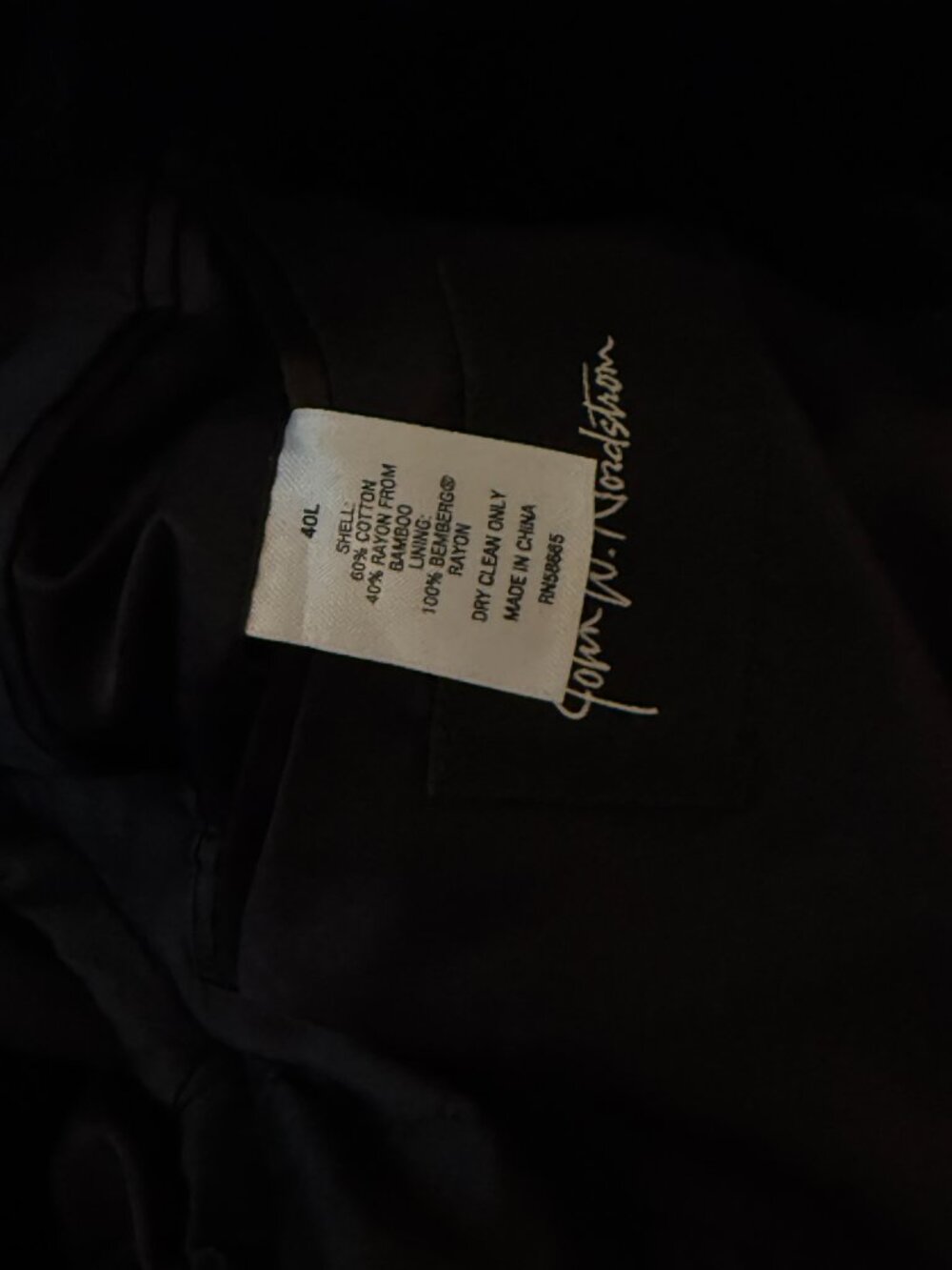 John W. Nordstrom Black Velvet Herringbone Sport Coat Blazer 40L - Picture 12 of 12